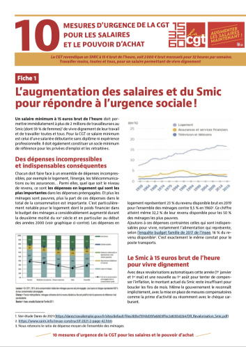 10 mesures d'urgence de la CGT pour les salaires et le pouvoir d'achat